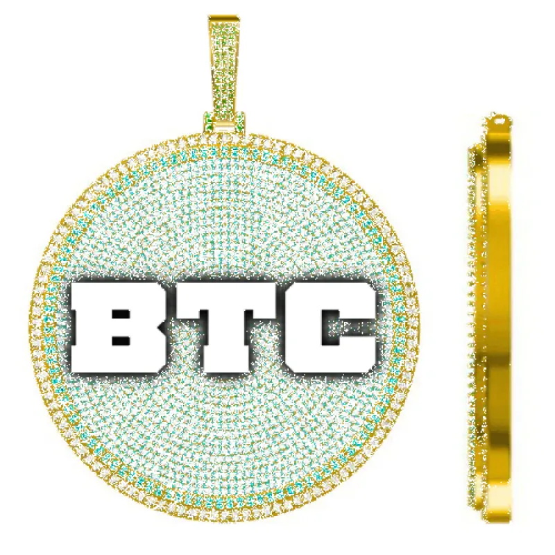 CUSTOM LETTER NECKLACE 3D BIG DISC sold by The GUU Shop