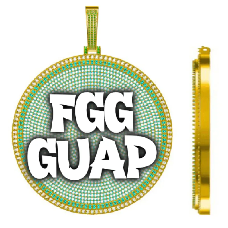 CUSTOM LETTER NECKLACE 3D BIG DISC made by The GUU Shop