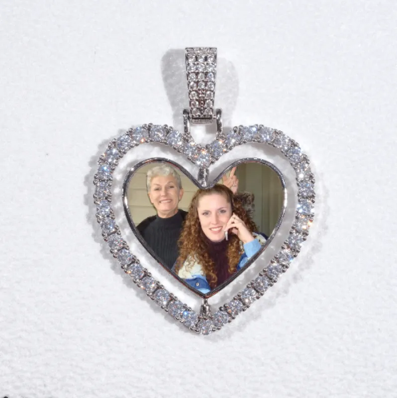 3D Spinning 2-Faced Heart Custom Picture Pendant sold by The GUU Shop