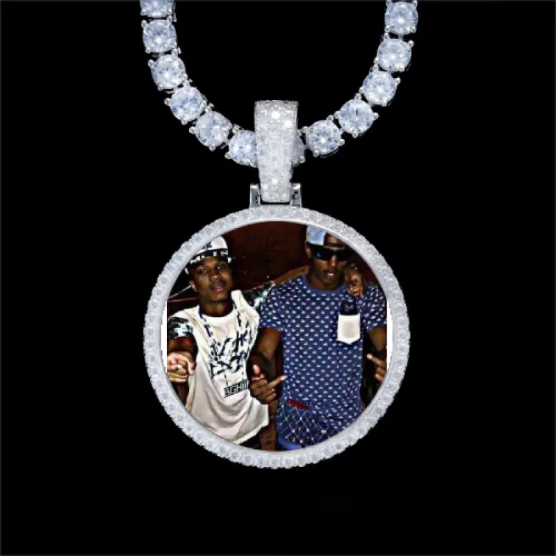 925S & VVS Moissanite 3D Circle Custom Picture Pendant sold by The GUU Shop