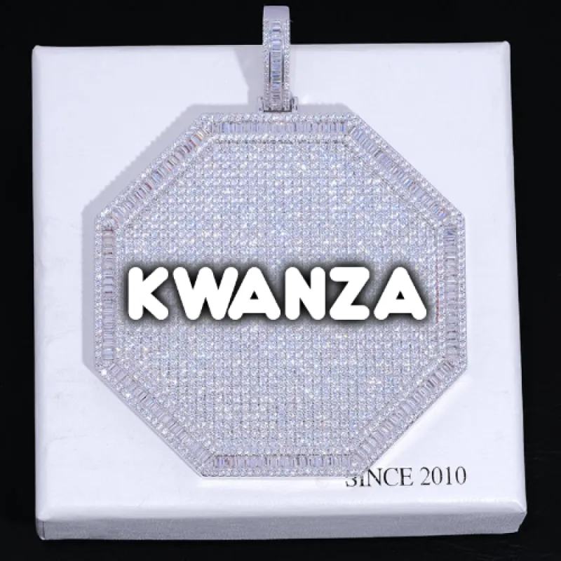 CUSTOM LETTER NECKLACE 3D BIG OCTAGON sold by The GUU Shop