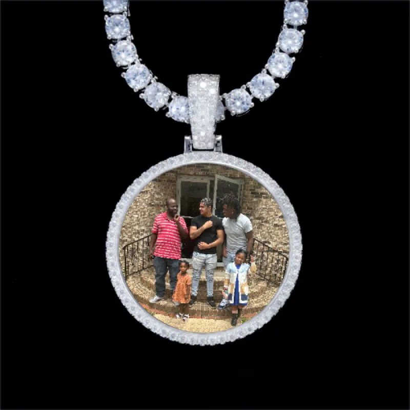 925S & VVS Moissanite 3D Circle Custom Picture Pendant sold by The GUU Shop