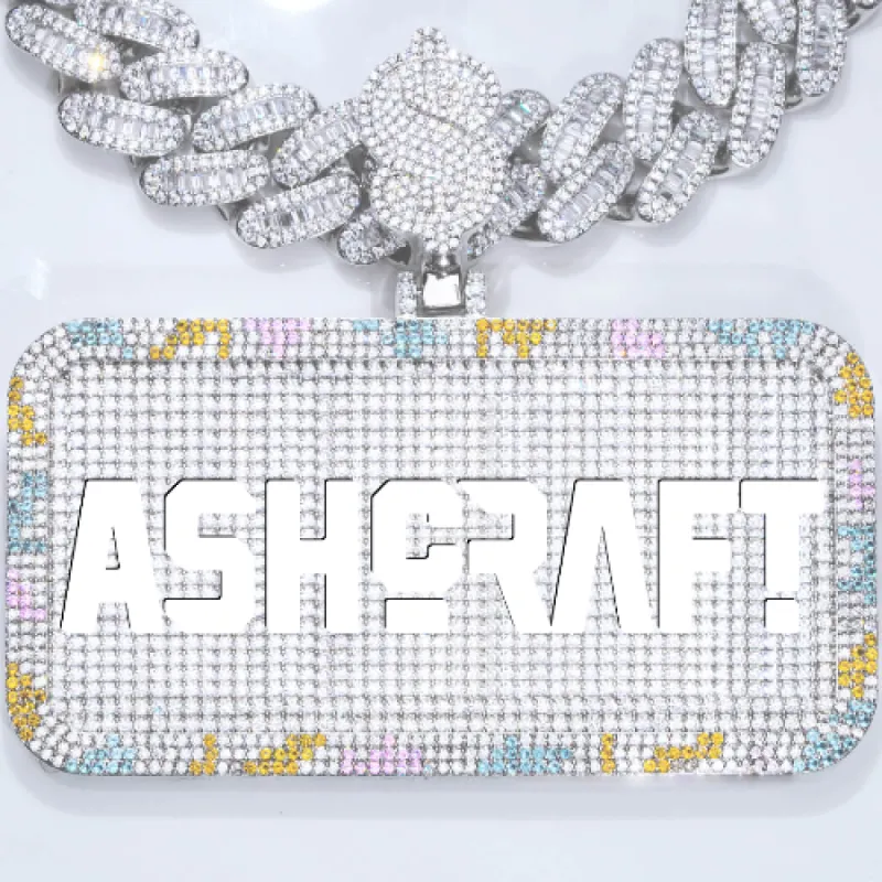 CUSTOM LETTER NECKLACE 3D COLORFUL SQUARE sold by The GUU Shop