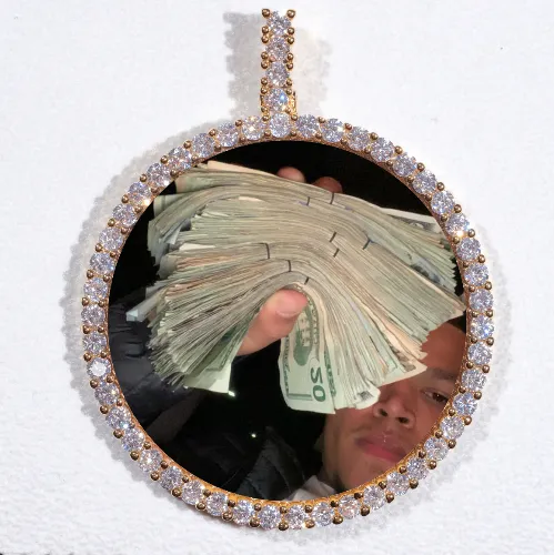 LARGE 3D CIRCLE CUSTOM PICTURE PENDANT sold by The GUU Shop