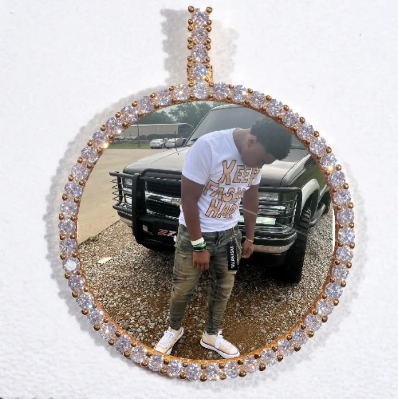 LARGE 3D CIRCLE CUSTOM PICTURE PENDANT sold by The GUU Shop