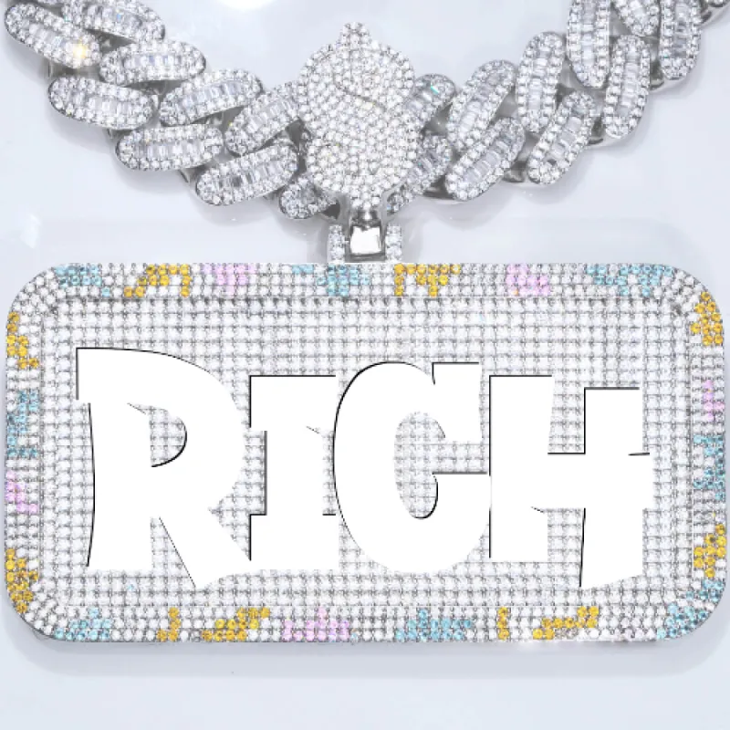 CUSTOM LETTER NECKLACE 3D COLORFUL SQUARE sold by The GUU Shop