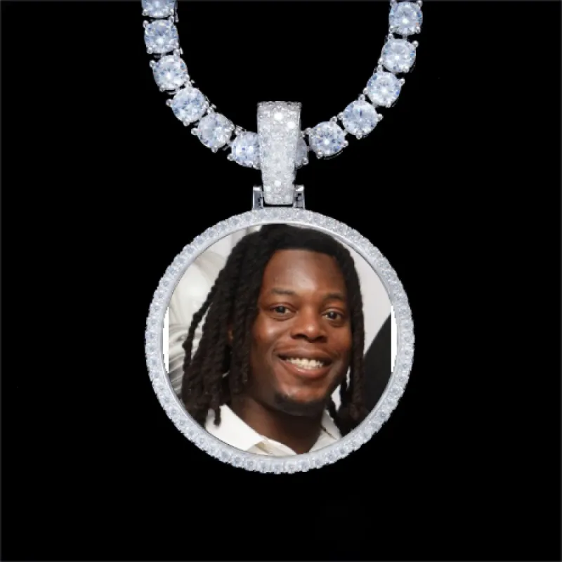 925S & VVS Moissanite 3D Circle Custom Picture Pendant sold by The GUU Shop