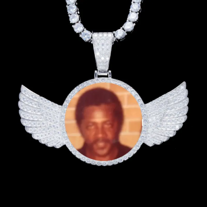 925S & VVS Moissanite 3D Wing Custom Picture Pendant sold by The GUU Shop