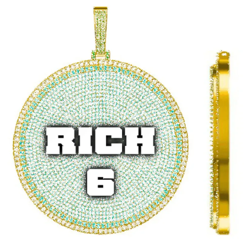 CUSTOM LETTER NECKLACE 3D BIG DISC sold by The GUU Shop