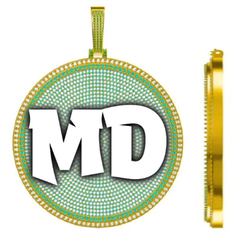 CUSTOM LETTER NECKLACE 3D BIG DISC sold by The GUU Shop