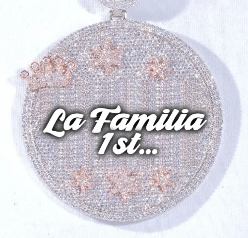 CUSTOM LETTER NECKLACE 3D BIG CROWN DISC sold by The GUU Shop