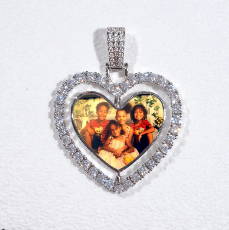 3D Spinning 2-Faced Heart Custom Picture Pendant sold by The GUU Shop