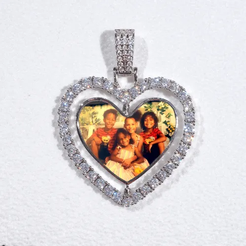 3D Spinning 2-Faced Heart Custom Picture Pendant sold by The GUU Shop