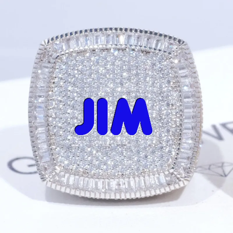 CUSTOM LETTER 3D ICED RING made by The GUU Shop