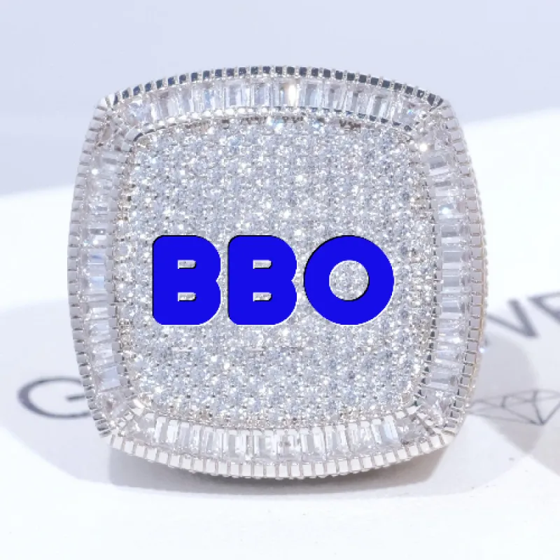 CUSTOM LETTER 3D ICED RING sold by The GUU Shop