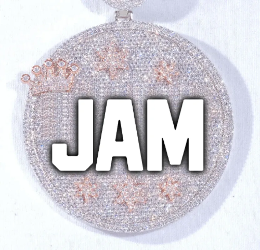 CUSTOM LETTER NECKLACE 3D BIG CROWN DISC sold by The GUU Shop