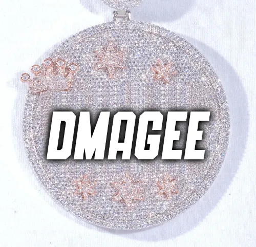 CUSTOM LETTER NECKLACE 3D BIG CROWN DISC sold by The GUU Shop