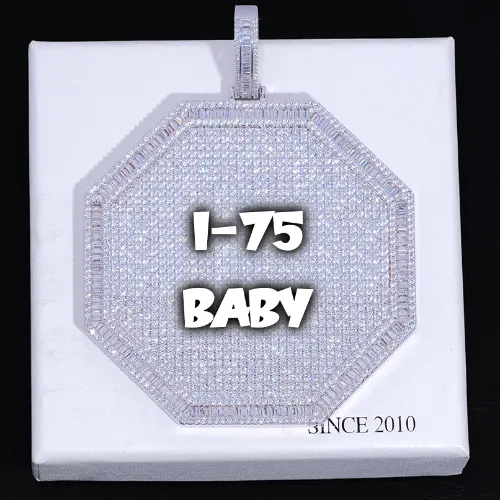 CUSTOM LETTER NECKLACE 3D BIG OCTAGON sold by The GUU Shop