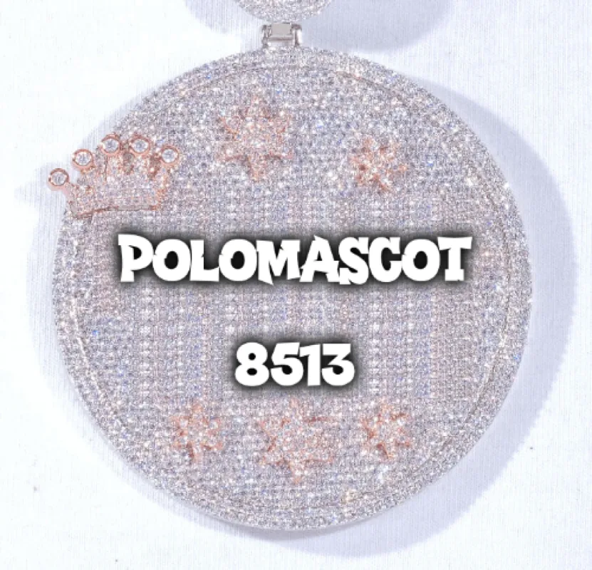 CUSTOM LETTER NECKLACE 3D BIG CROWN DISC sold by The GUU Shop