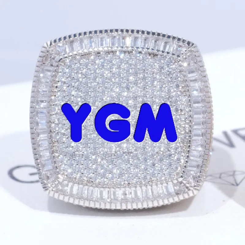 CUSTOM LETTER 3D ICED RING sold by The GUU Shop