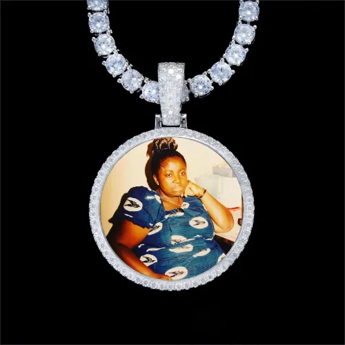 925S & VVS Moissanite 3D Circle Custom Picture Pendant sold by The GUU Shop