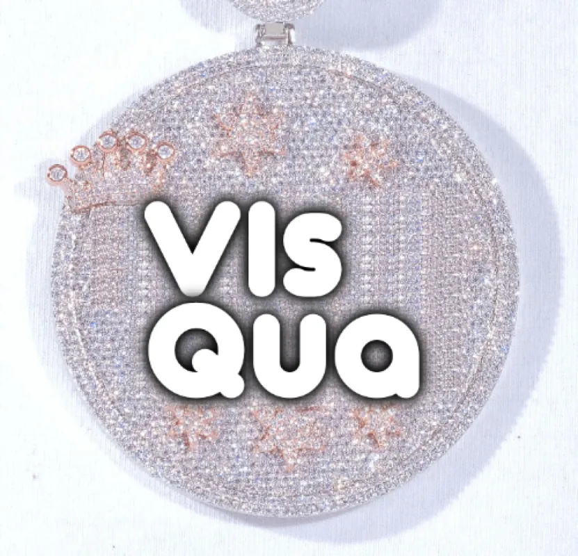 CUSTOM LETTER NECKLACE 3D BIG CROWN DISC sold by The GUU Shop