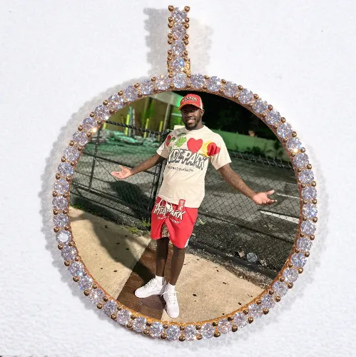 LARGE 3D CIRCLE CUSTOM PICTURE PENDANT sold by The GUU Shop