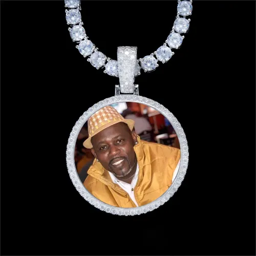925S & VVS Moissanite 3D Circle Custom Picture Pendant sold by The GUU Shop