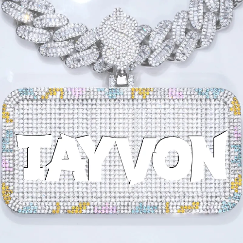 CUSTOM LETTER NECKLACE 3D COLORFUL SQUARE sold by The GUU Shop