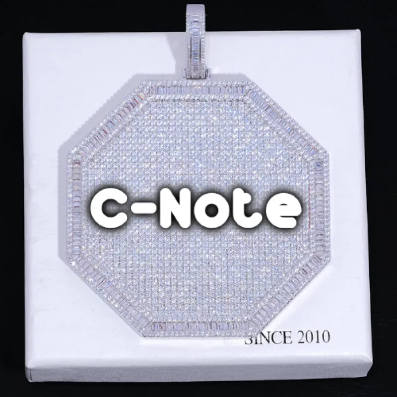 CUSTOM LETTER NECKLACE 3D BIG OCTAGON sold by The GUU Shop