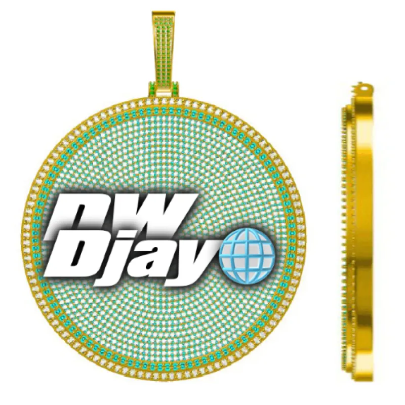 CUSTOM LETTER NECKLACE 3D BIG DISC sold by The GUU Shop