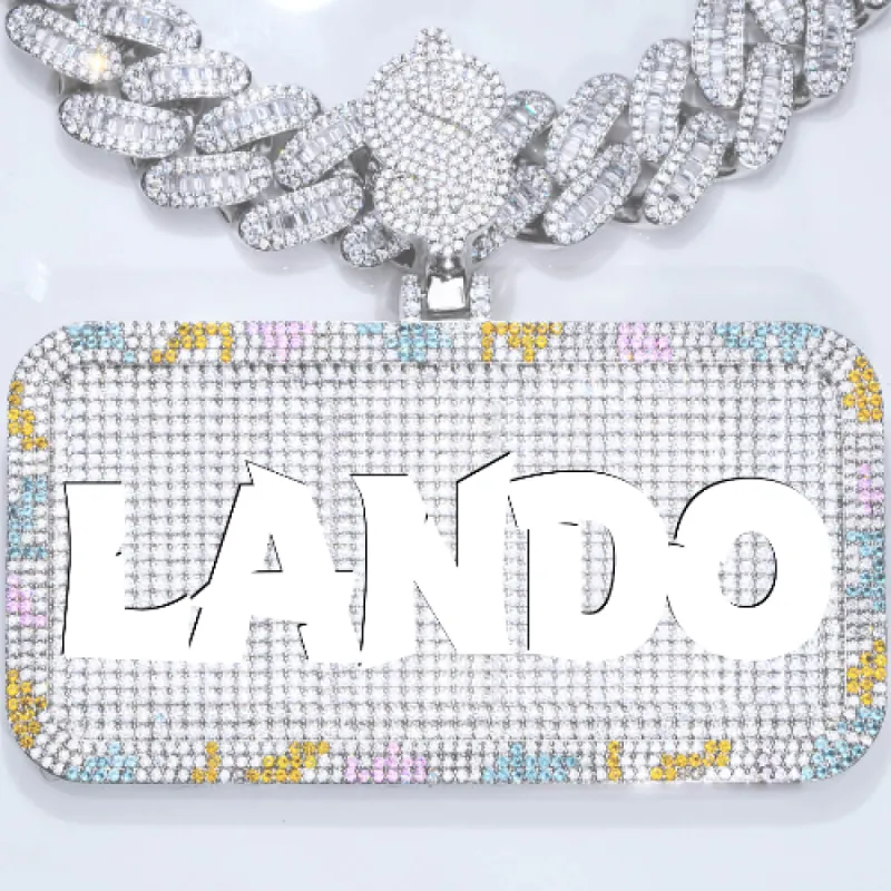 CUSTOM LETTER NECKLACE 3D COLORFUL SQUARE sold by The GUU Shop