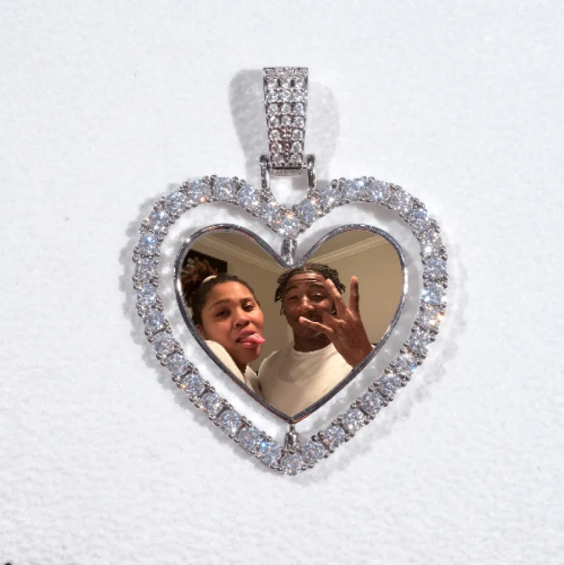 3D Spinning 2-Faced Heart Custom Picture Pendant sold by The GUU Shop