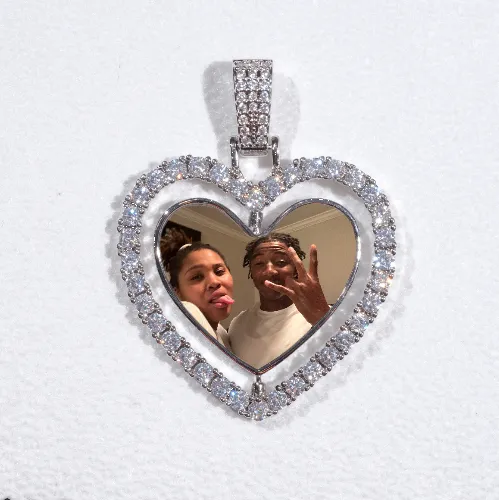 3D Spinning 2-Faced Heart Custom Picture Pendant sold by The GUU Shop