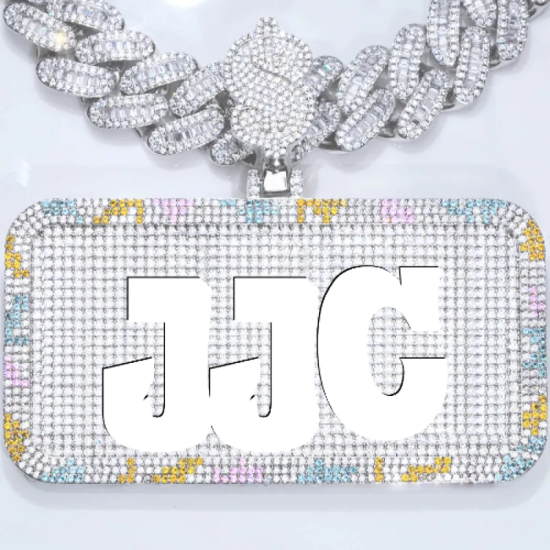 CUSTOM LETTER NECKLACE 3D COLORFUL SQUARE sold by The GUU Shop