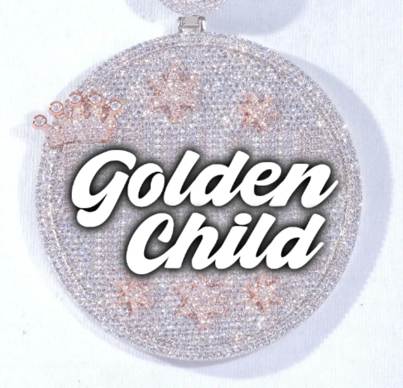 CUSTOM LETTER NECKLACE 3D BIG CROWN DISC made by The GUU Shop