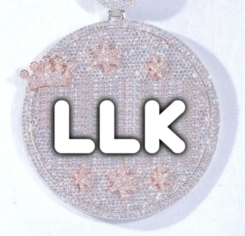 CUSTOM LETTER NECKLACE 3D BIG CROWN DISC made by The GUU Shop