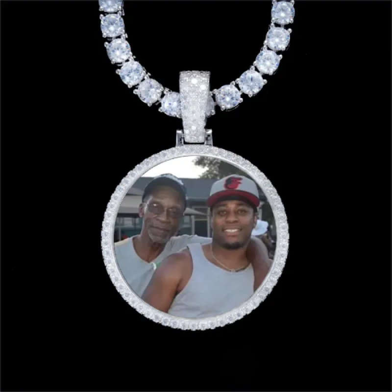 925S & VVS Moissanite 3D Circle Custom Picture Pendant sold by The GUU Shop