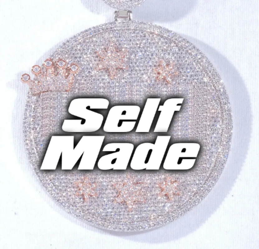 CUSTOM LETTER NECKLACE 3D BIG CROWN DISC sold by The GUU Shop