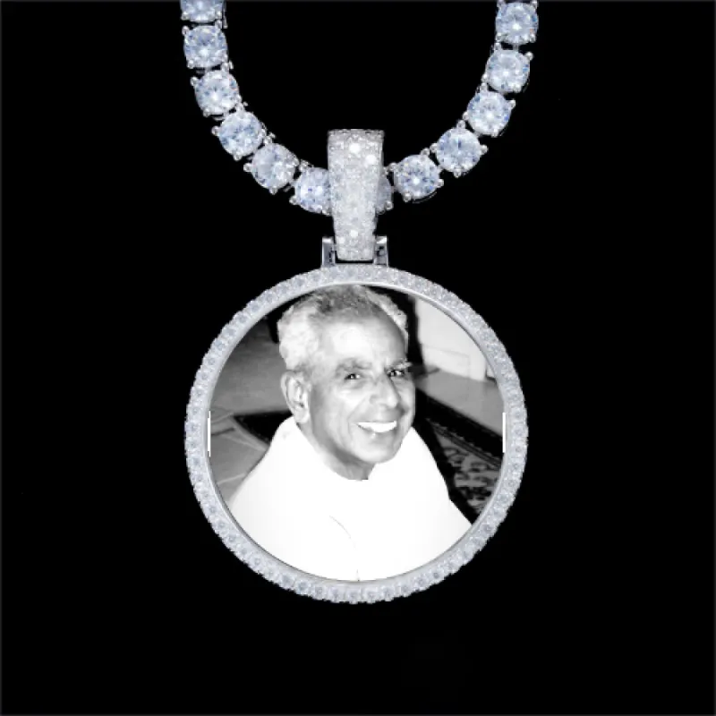 925S & VVS Moissanite 3D Circle Custom Picture Pendant sold by The GUU Shop