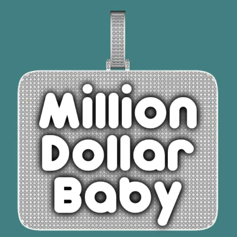 CUSTOM LETTER NECKLACE 3D BIG SQUARE sold by The GUU Shop