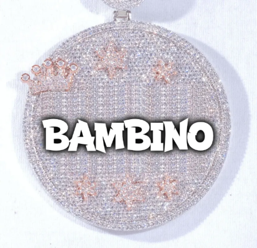 CUSTOM LETTER NECKLACE 3D BIG CROWN DISC sold by The GUU Shop