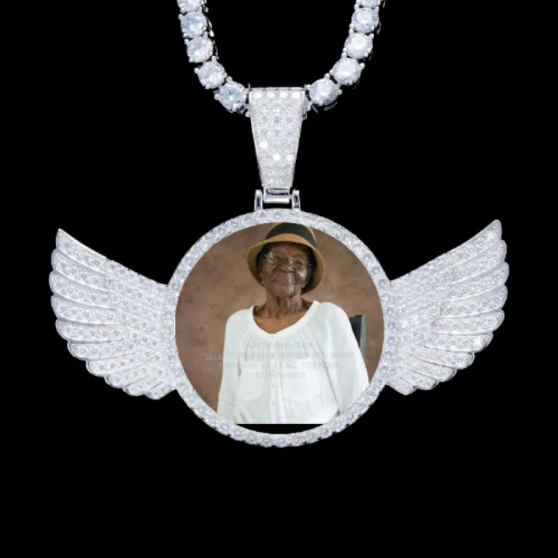 925S & VVS Moissanite 3D Wing Custom Picture Pendant sold by The GUU Shop