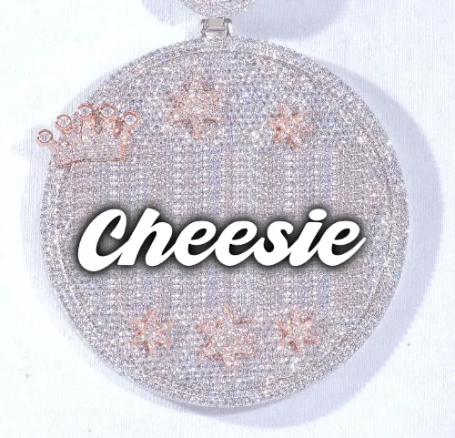 CUSTOM LETTER NECKLACE 3D BIG CROWN DISC sold by The GUU Shop