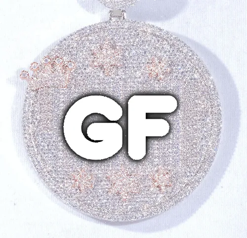 CUSTOM LETTER NECKLACE 3D BIG CROWN DISC sold by The GUU Shop