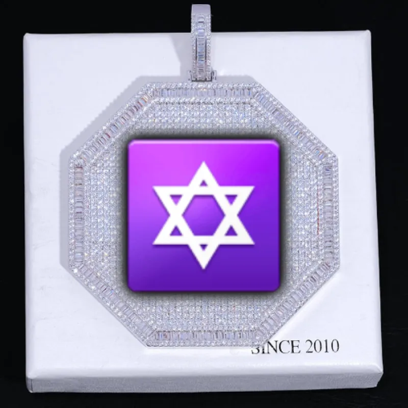 CUSTOM LETTER NECKLACE 3D BIG OCTAGON sold by The GUU Shop