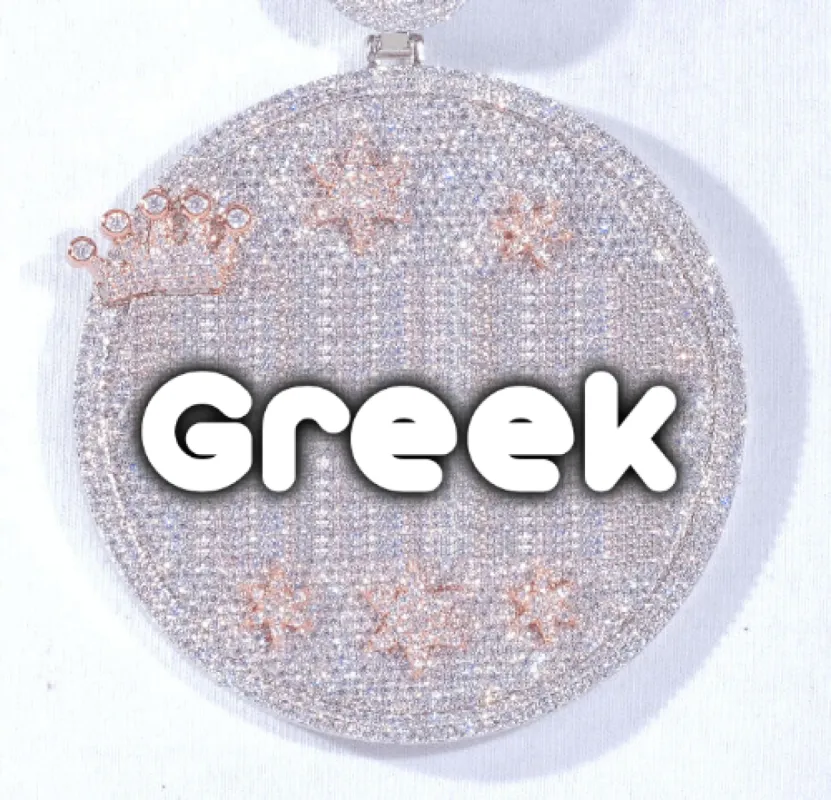 CUSTOM LETTER NECKLACE 3D BIG CROWN DISC sold by The GUU Shop