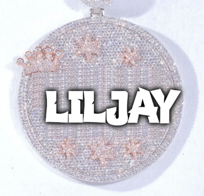 CUSTOM LETTER NECKLACE 3D BIG CROWN DISC sold by The GUU Shop