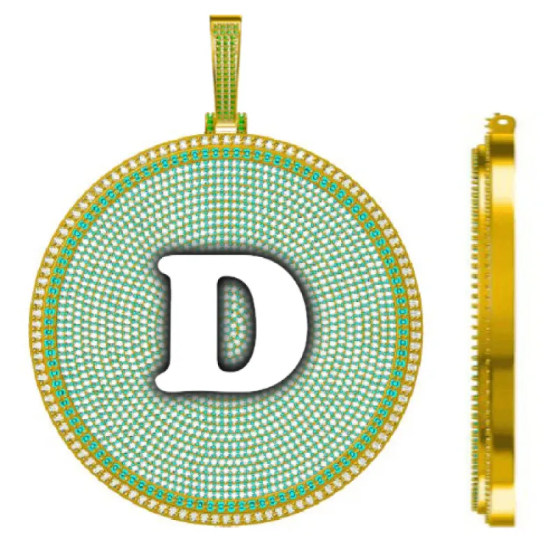 CUSTOM LETTER NECKLACE 3D BIG DISC made by The GUU Shop