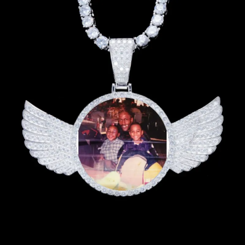 925S & VVS Moissanite 3D Wing Custom Picture Pendant sold by The GUU Shop